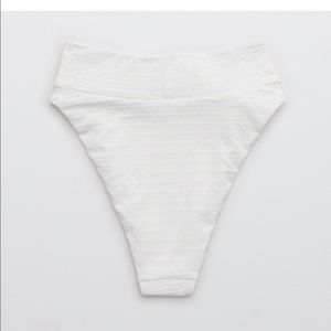 Aerie high cut striped jacquard cheeky bikini bottom. new w/ tags!